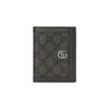 Ophidia Canvas Leather Wallet Men's Gray Black (Unisex) Wallets 760215 UULBN 1244