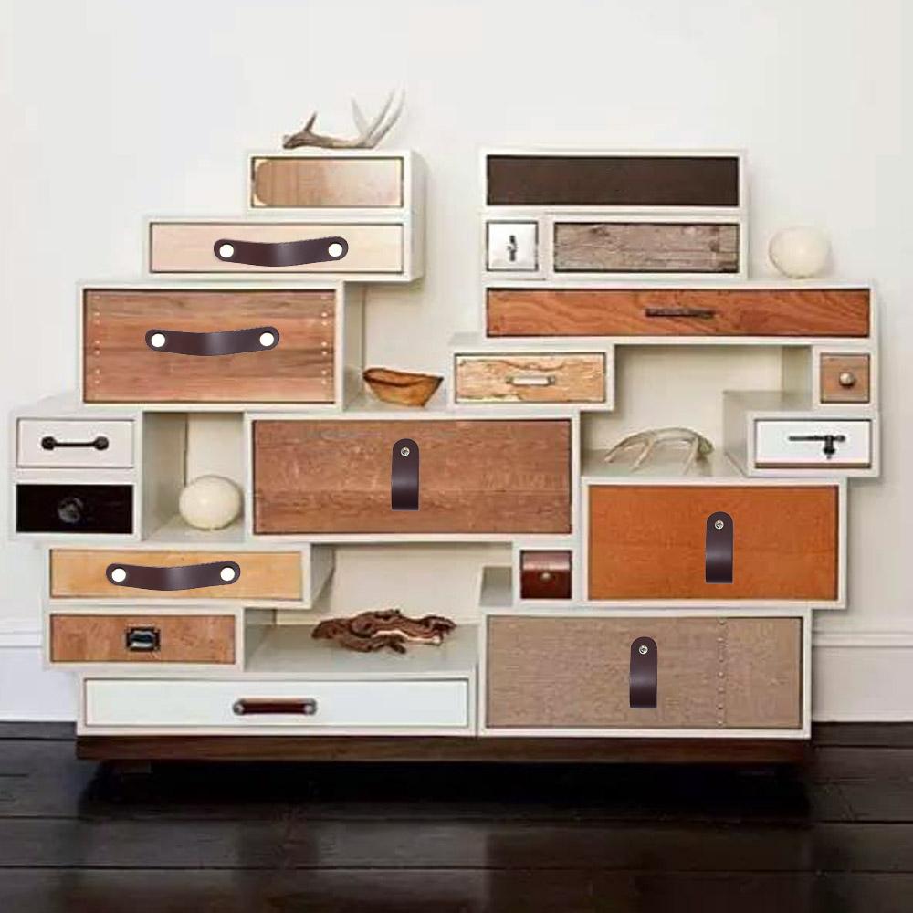 Kitchen Wardrobe Cabinet Soft Door Pulls Leather Handle Furniture Knobs Drawer Handle