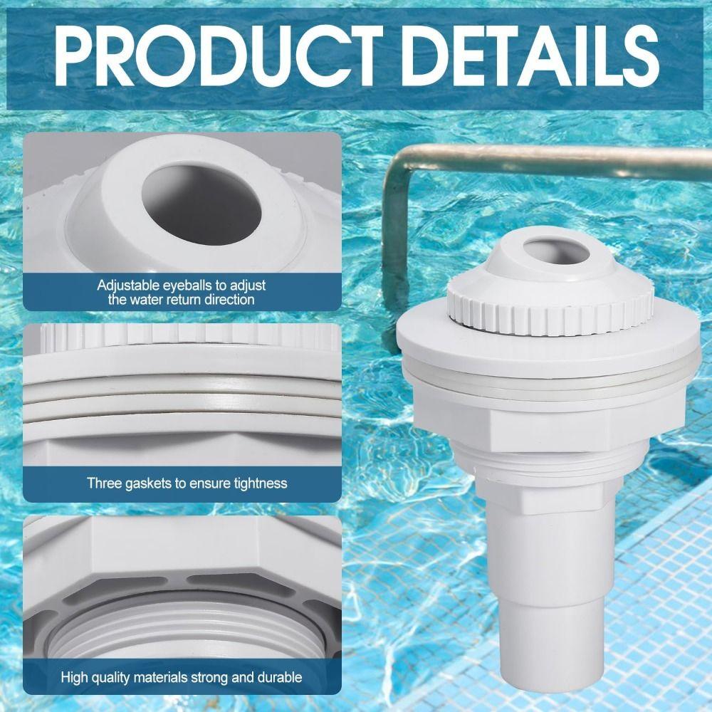 White Return Jet Fitting Adjustable Above Ground Pool Complete Pool Return Jet SP1023