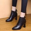 Fashion Pointed Toe Boots Women's Thick High Heels New Autumn Winter Single Botas Fashion Women's Short Boot Black Casual Botines Mujer