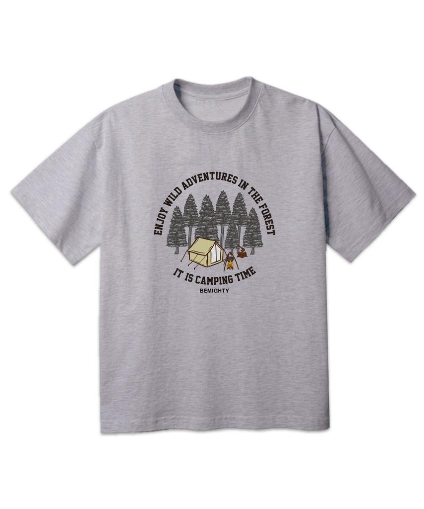 BEMIGHTY Forest Camp Oversized Short Sleeve T-Shirt [Melan Grey]