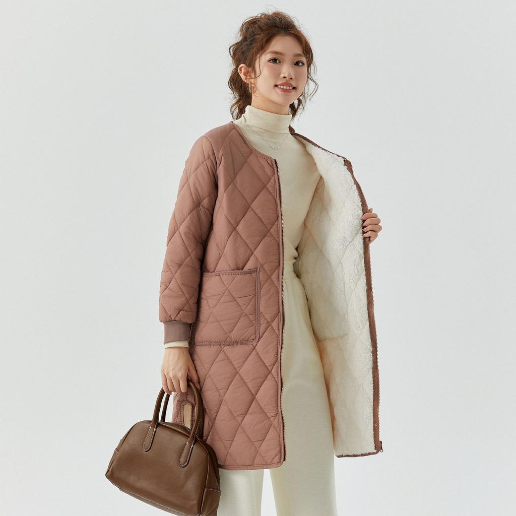 Женская теплая куртка из плотного бархата с длинными рукавами и хлопковой застежкой для домашнего использования, длинная хлопковая куртка