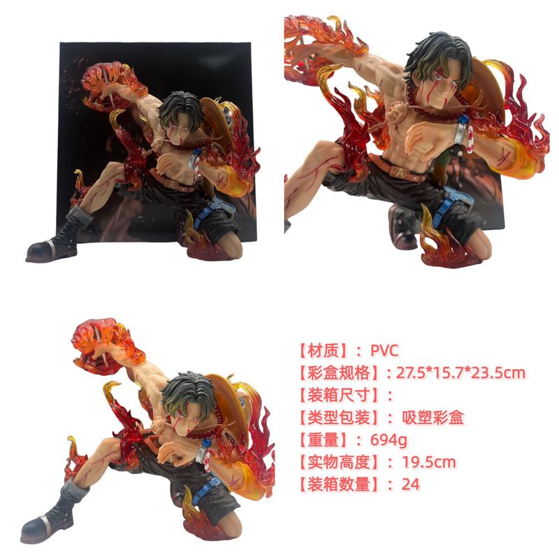 Фигурка Действия Портгаса Д. Эйса из One Piece Светящаяся Сцена с Пламенем ПВХ Коллекционная Статуэтка Настольное Украшение Для Фанатов Аниме Коллекционеров