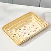 Cherry Pattern Rectangular Storage Tray Stackable Lightweight Plastic Dessert Tray Durable Anti-Slip Serving Tray