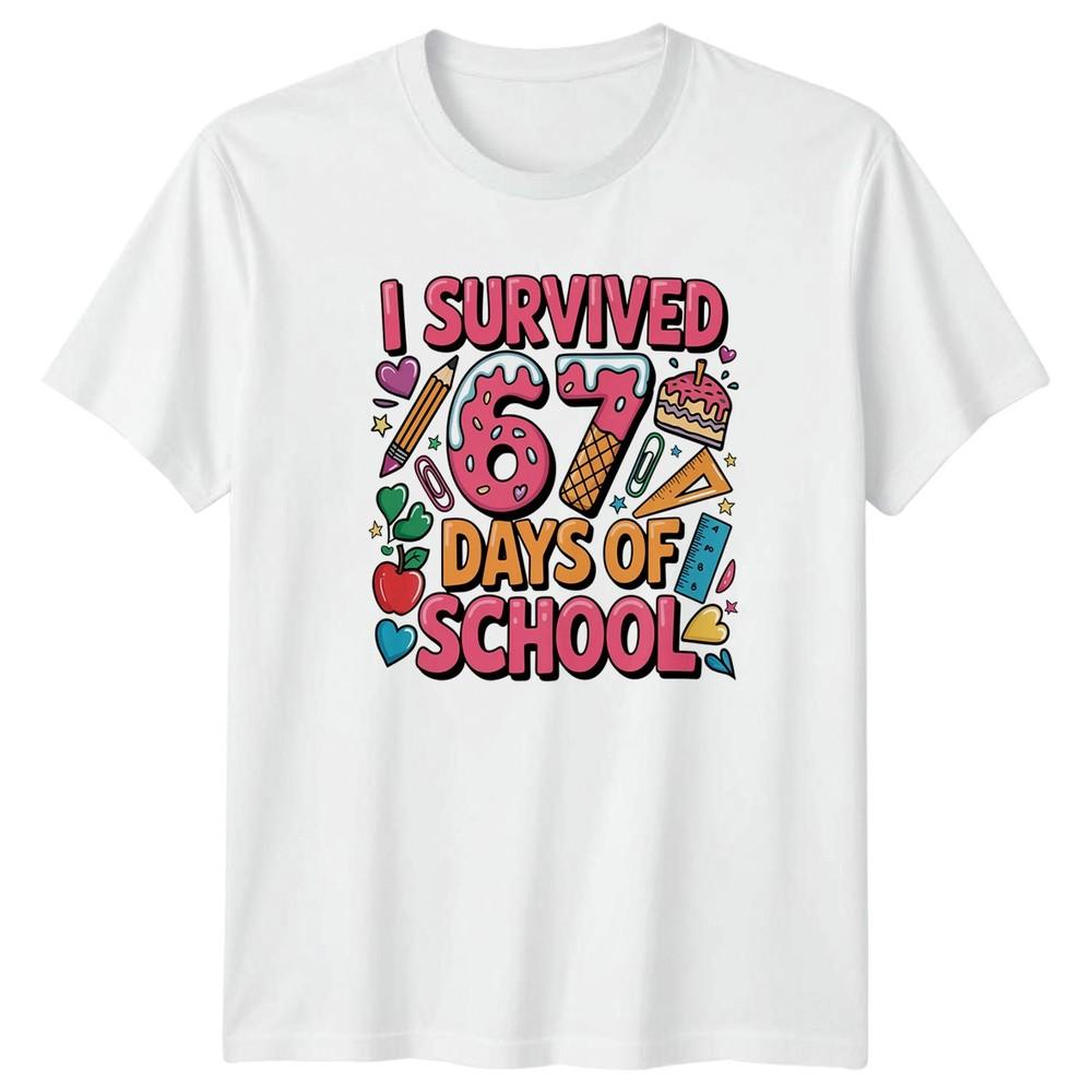 I Survived 67 Days Of TShirt 67th Day Milestone School Back To School