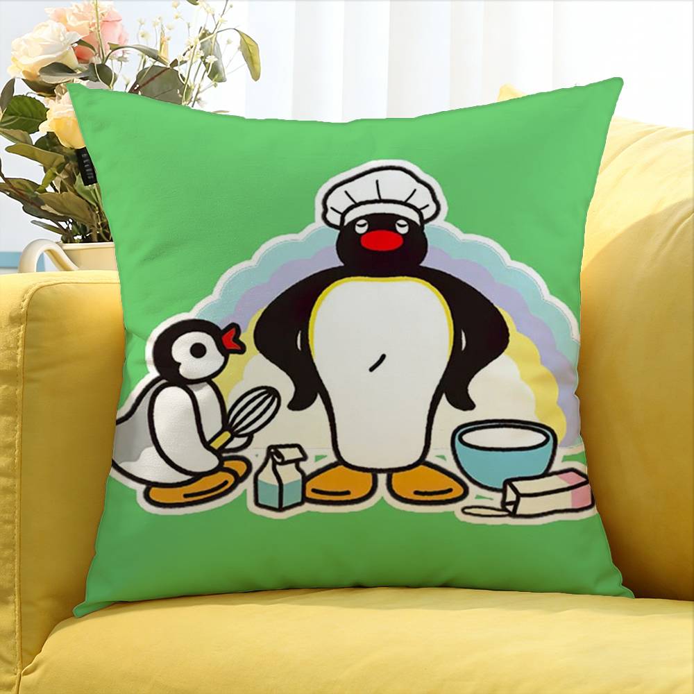 Cute P-Pingu World Various Sizes Square Pillow Case For Car Home Bedchamber Decor