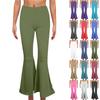 Женские модные однотонные повседневные брюки с эластичным поясом и расклешенным кроем