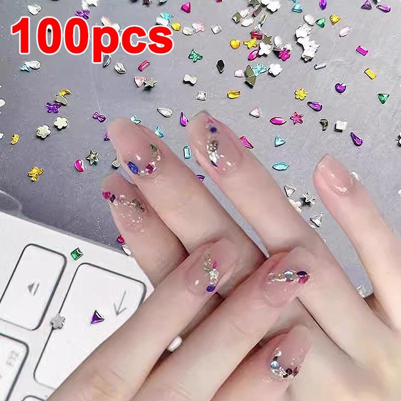 Новые 100/200/300 шт. Стразы для ногтей Камни V-образной огранки Алмазы для ногтей Стразы Кристаллы Мини-ленты Части MJZ01