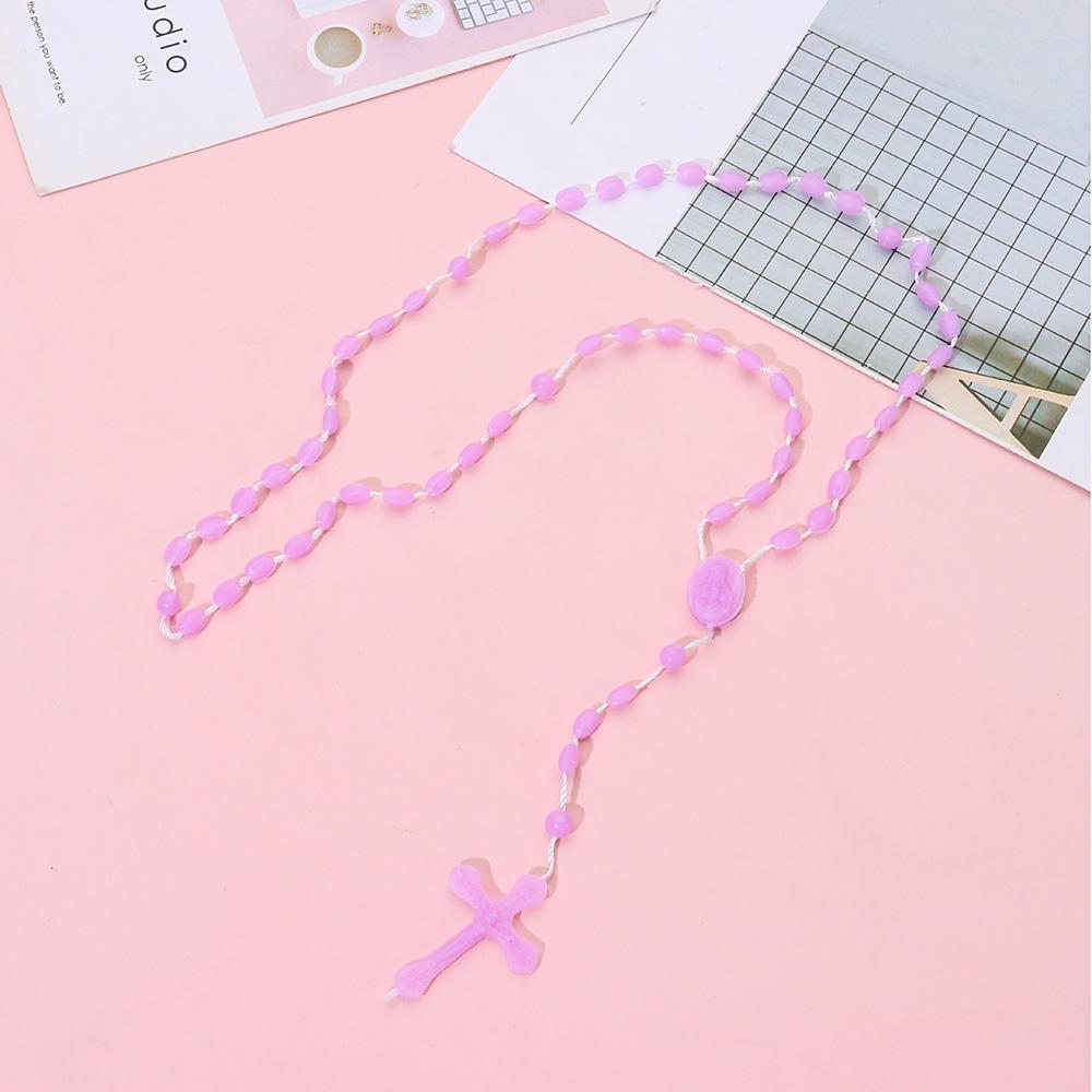 Glowing Plastic Jewelry Necklace Religious Cross Luminous