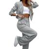 2 dona/toʻplam Ayollar Palto Shimlar Toʻplami OL Qatnovi Rasmiy Uslub Qaytma Yoqa Uzun Yengli Jaket Yuqori Bel Chiziqli Yoʻl-yoʻl Keng Poychali Shimlar Toʻplami Ayollar Biznes Kiyimi