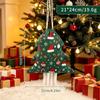 Christmas Tree Drawstring Bag Hanging Ornament Festival Santa Snowflake Candy Cane Home Mantel Holiday Decor with Tassel 7