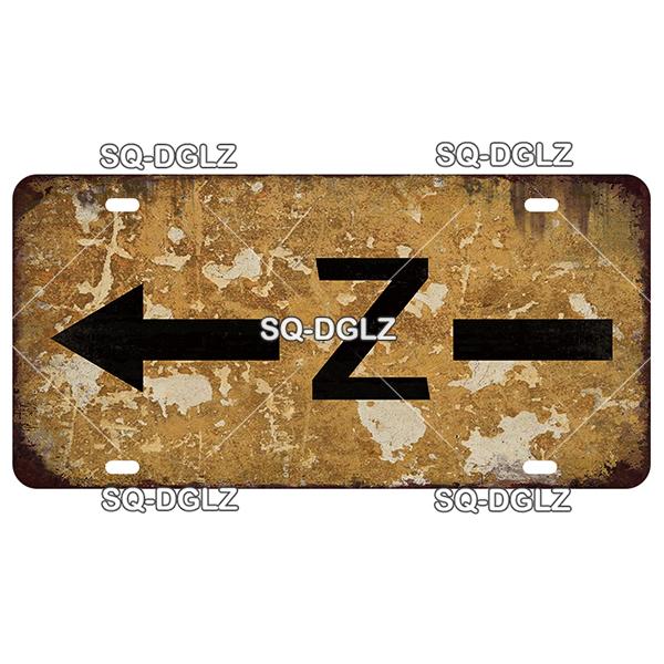SQ-DGLZ Minen German Road License Plate Warning Tin Sign State Wall Decoration Metal Sign Home Decor Painting Plaques Art Poster