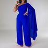 Women's Solid Color One-Shoulder OL Banquet Dress & African Jumpsuit