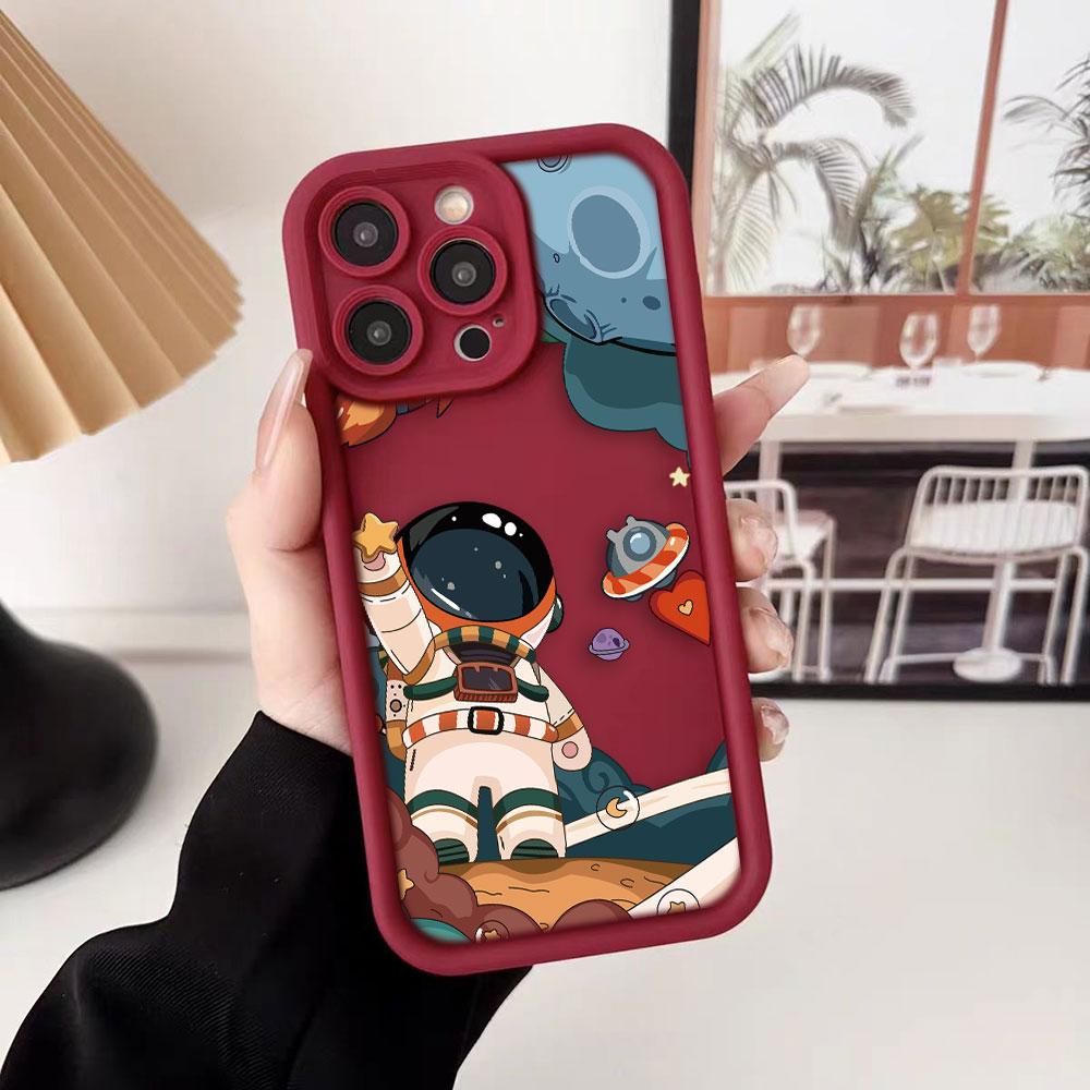 Чехол для телефона Астронавты Космос Звезды Планеты Для iPhone Apple 17 AIR 16 16E 11 12 13 14 15 XR Plus Pro Max DIY Ударопрочный Чехол