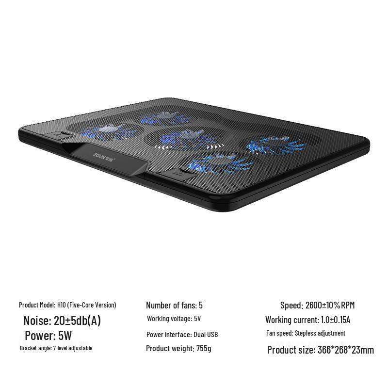 2025 Охлаждающая подставка для игрового ноутбука с воздушным охлаждением для компьютеров 15,6"-16"