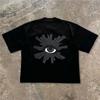 Oversize Puff Print Tee Men Women T-shirt High Street Vintage Black Short Sleeve Cotton Tops