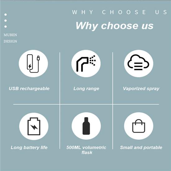 K8 Blue Light Atomization Дезинфицирующий пистолет-распылитель емкостью 500 мл Ручной дезинфекционный распылитель