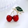 Fruit High -End Exquisite Brooch Female Cute And Playful Dripping Oil Cherry Corsage Anti -Glare Pin