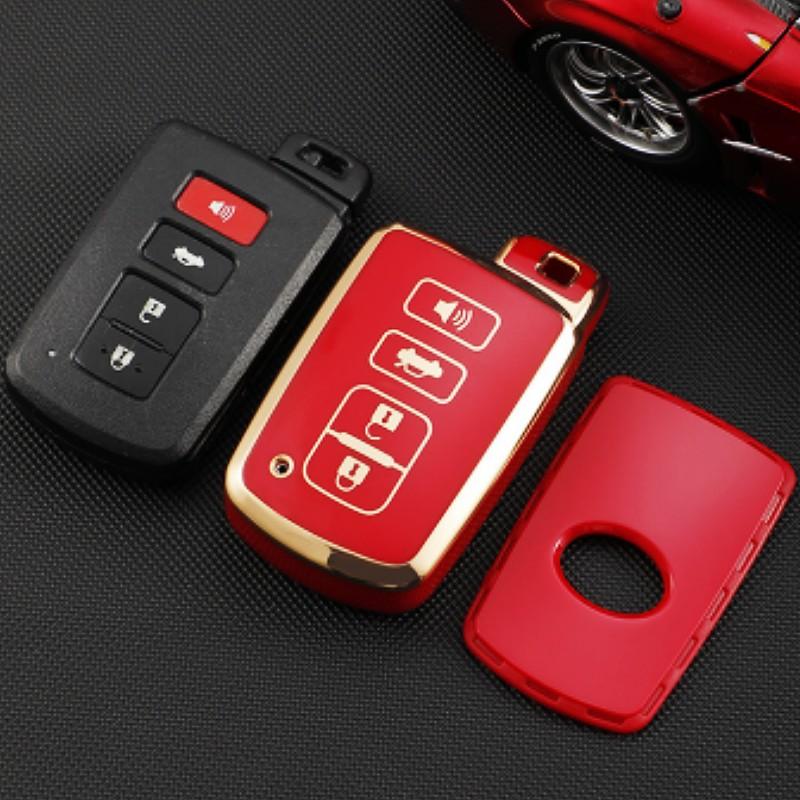 Fashion 4 Buttons Car Key Case Cover For Toyota Camry Corolla RAV4 Highlander Avalon 2015 - 2017 Smart Control Protector Shell Holder