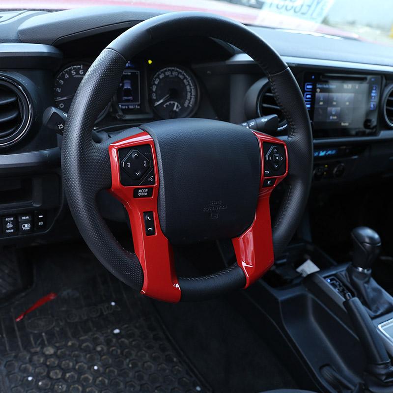 Для Toyota Tacoma 2016- ABS Красный Автомобильный Механизм Приборная Панель Рулевое Колесо Центр Управления Крышка Отделка Наклейка Автомобиль