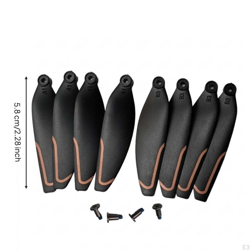 8 Pieces 58 Mm Propeller Set Rounded Tapered 8-Bladed Mounting