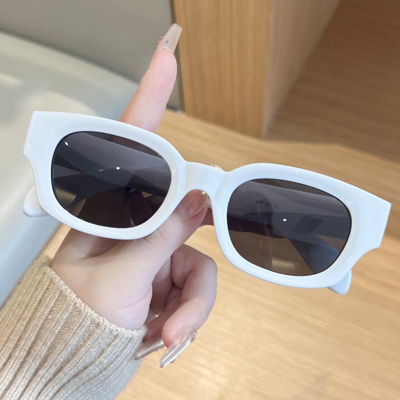 Premium sunglasses square round face sunglasses small frame thick edge trendy brand hip hop men's glasses
