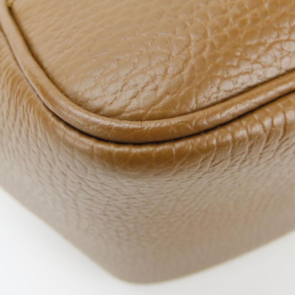 Used GUCCI Handbag 449241 leather/GG Canvas Brown Beige 2WAY