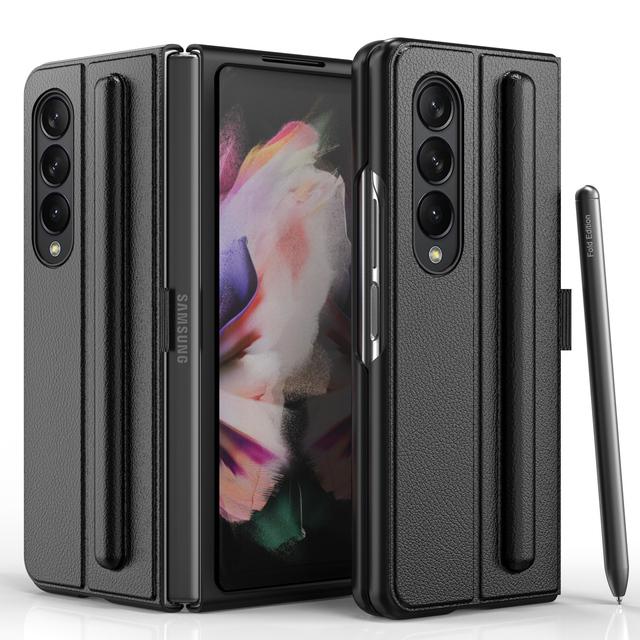 Складной чехол для телефона со скрытым отделением для ручки для Samsung Galaxy Z Fold 4, магнитный шарнирный чехол с полным покрытием, чехол Galaxy Z Fold4