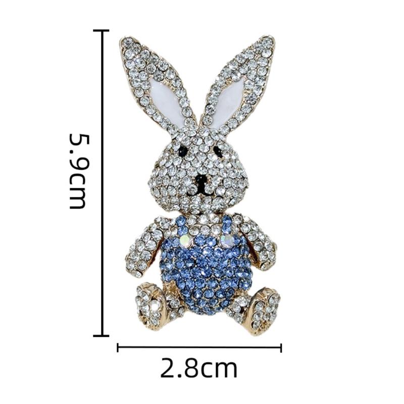 Rabbit Rhinestone Pin Brooch, Diamond Alloy Brooch, Little Rabbit Cute Animal Brooch Clothing Corsage
