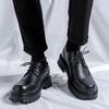 Кожаные туфли с большой головой мужские весенне-осенние модные черные повседневные с круглым носком британские деловые туфли универсальные трендовые туфли 66109-Y