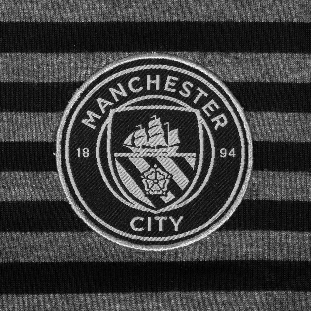 Manchester City FC Mens Striped Polo Shirt
