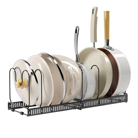 Кухонная полка для хранения, выдвижная противоскользящая пластина из нержавеющей стали, крышка кастрюли, миска для посуды, держатель для сушки, разделочная доска, дренажная подставка