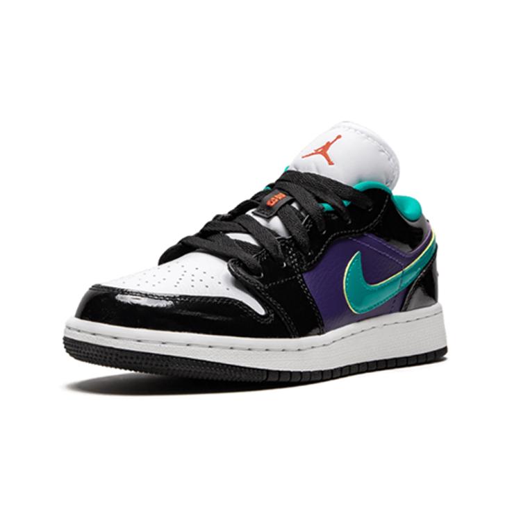 Jordan 1 Низкий Черный Пурпурный Турбо-Зеленый GS 553560-035