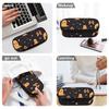 Pencil Case Printed Durable Polyester Fabric Zip Around Closure with Main Pocket Mesh Layer and Removable Pen Divider for Students
