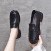 Women's Autumn New First-layer Cowhide Comfortable Flats, College-style Small Leather Shoes, Black Women's Single Shoes