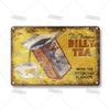 Vintage Coffee Metal Tin Sign pc  Retro Tea Time Poster Decorative Plate Industrial Wall Decor for HomeBarCafe