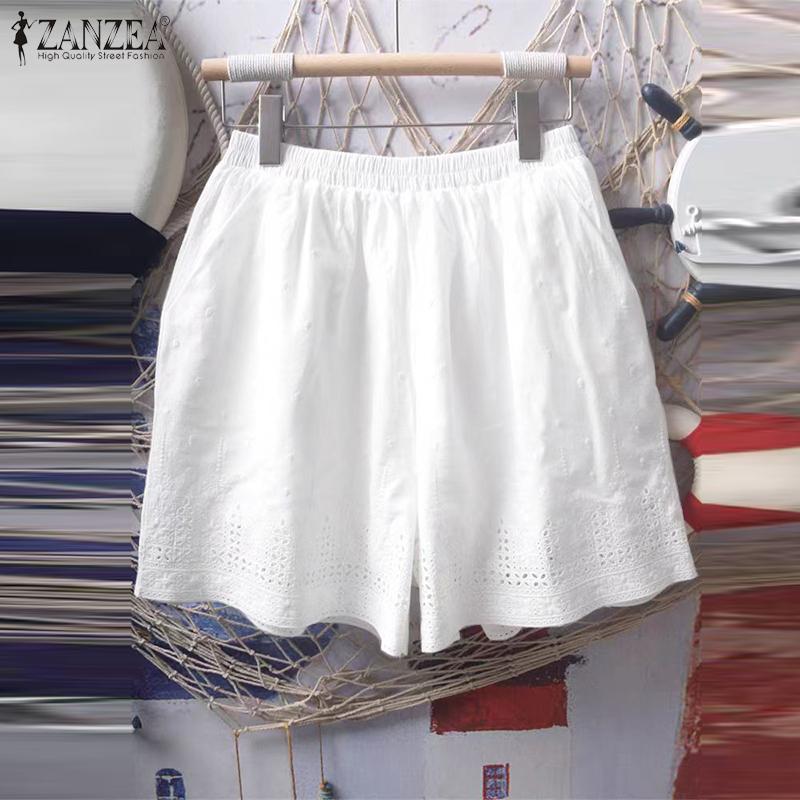 ZANZEA Женские летние кружевные шорты с широкими штанинами