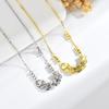 Серебряное колье Zhuoyi S925 с карпом и монетами императора - Универсальная цепочка на ключицу, вырезанная на станке с ЧПУ, с блестками «Дробленый лед» для женщин