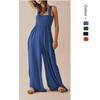 2025 Women's Casual Wide-Leg Solid Color Jumpsuit - Spring/Summer INS Style