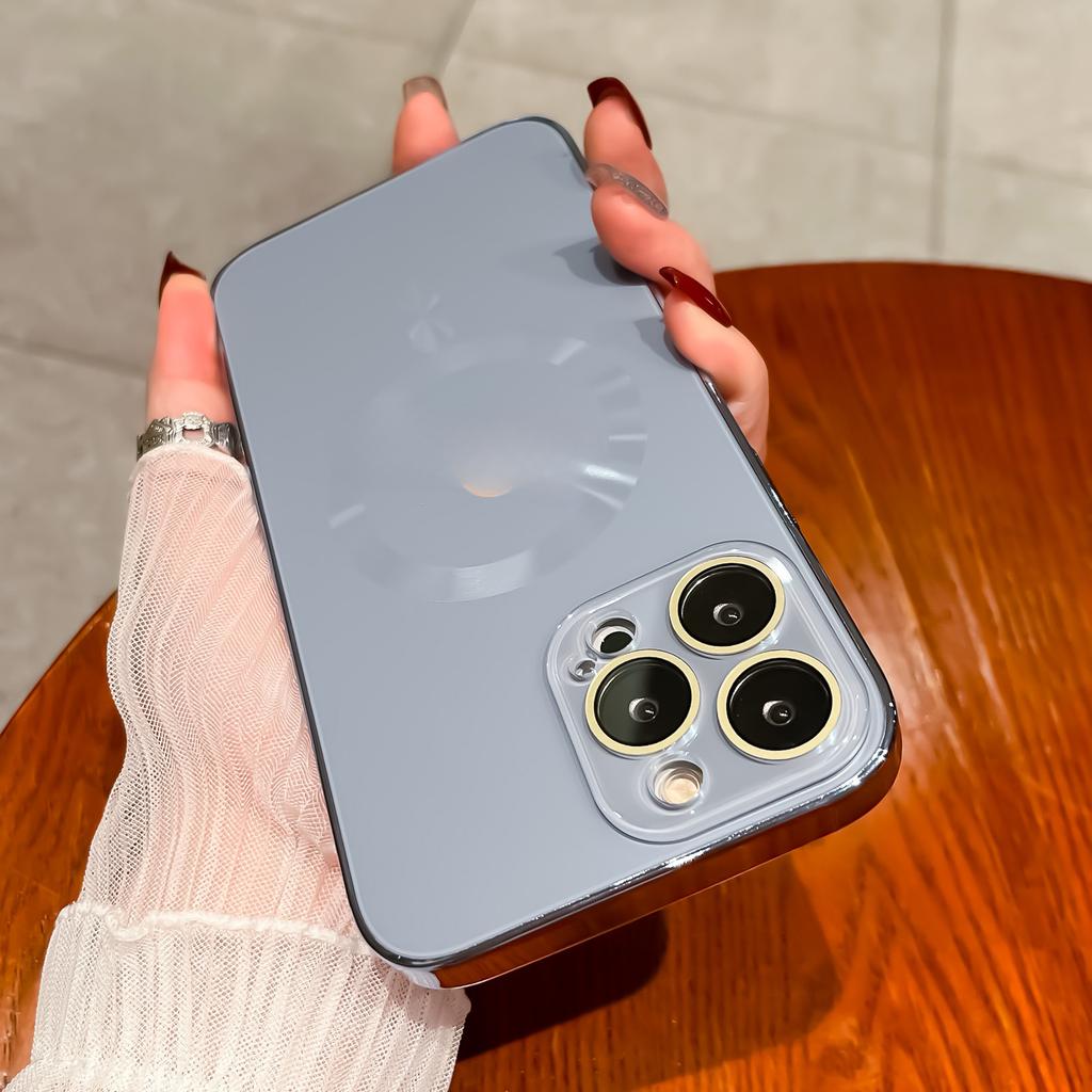 Подходит для iPhone 15 Матовый AG Магнитный чехол для телефона Apple 15 Promax с защитной пленкой для объектива 14 Противоударный защитный чехол