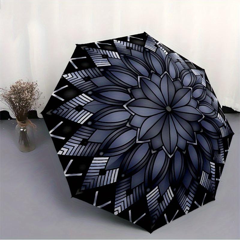 1pc Mandala Pattern Automatic Umbrella - 8-Rib Foldable Design, Outdoor Adventures, and Family Celebrations y250829028