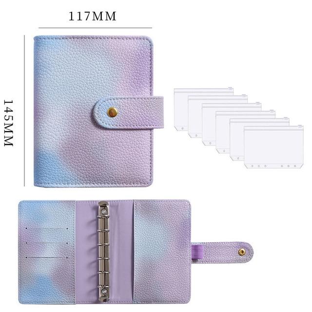 A7 Crocodile Pattern Leather Budget Binder Notebook Cash Envelopes System Set Binder Pockets Money Budget Saving Bill Organizer