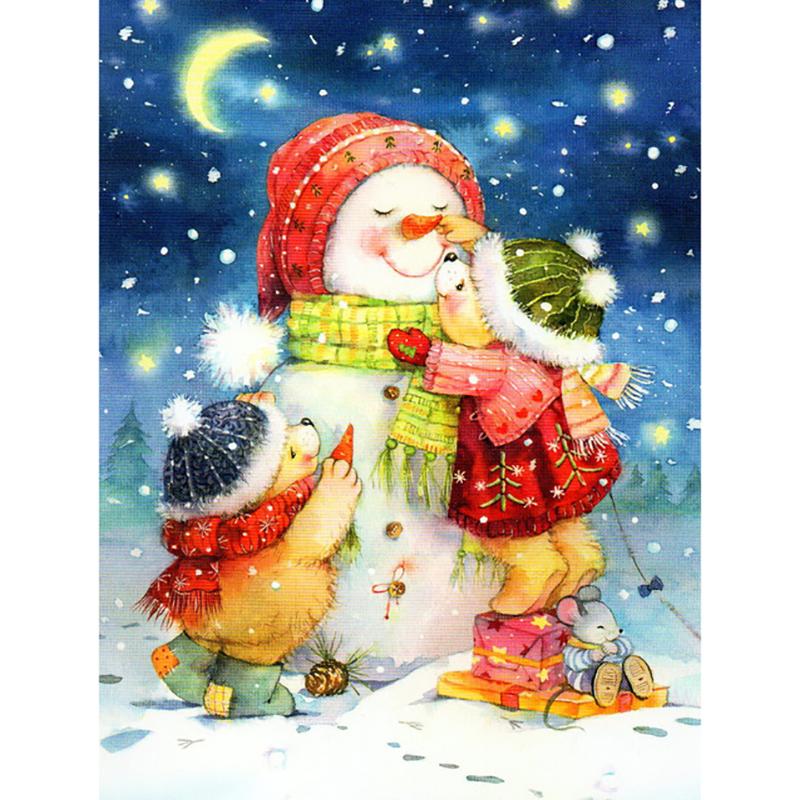 DIY Санта-Клаус 5D алмазная живопись полная круглая дрель Снеговик Алмазная вышивка наборы крестиков мозаика настенное искусство домашний декор