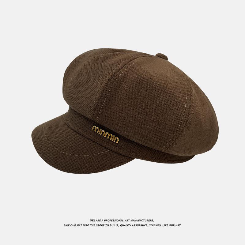 Восьмиугольная кепка для детей Ретро и универсальная Теплая кепка газетчика Ветрозащитная и подчеркивающая лицо Маленький берет для осени и зимы