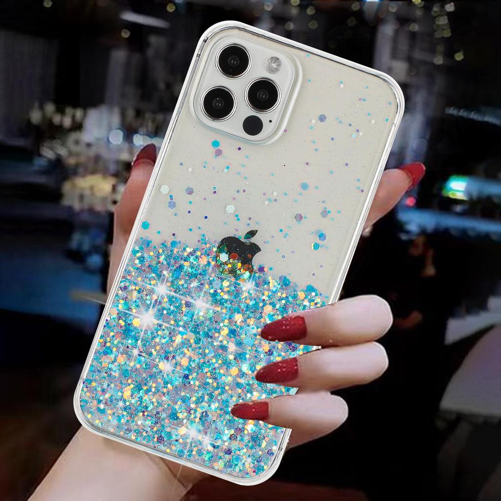 Ночной Свет Светящийся Цвет Звезды Блестки Сияющий Блеск Прозрачный Бампер Чехол Для Телефона Для iPhone 15 14 Pro Max Samsung Galaxy Силиконовый ТПУ Задняя Крышка