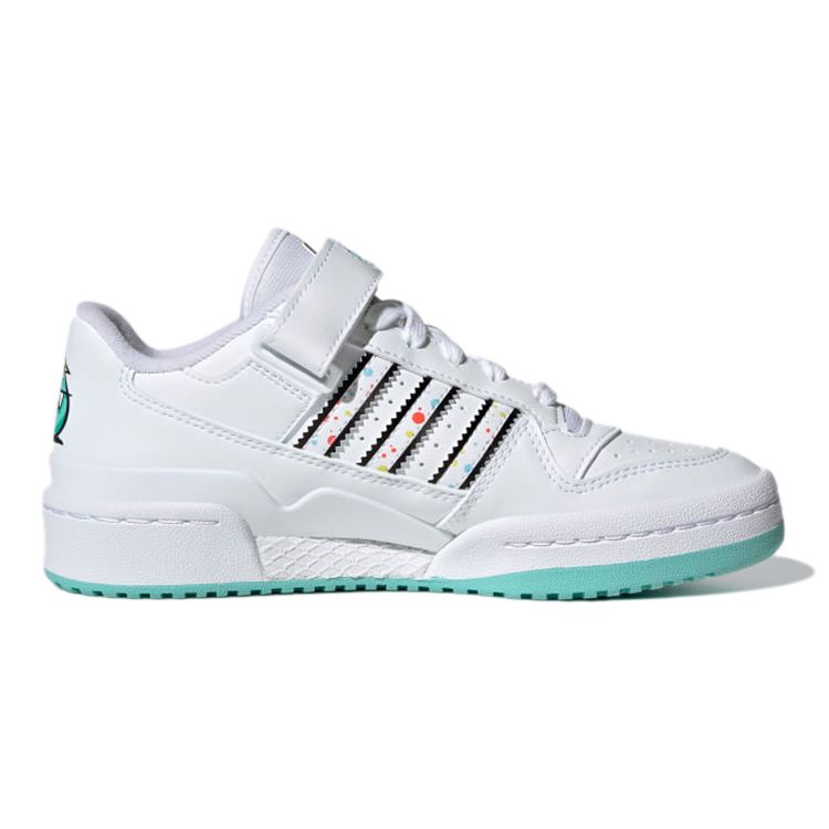 adidas Originals Forum Low J Прочные Низкие Детские Кеды для Скейта Детские Кроссовки Белые Черные Синие H01440