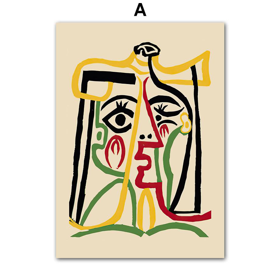 Абстрактная фигура, линия, колбаса, собака, кошка, Пикассо, настенная живопись на холсте, плакаты на скандинавскую тему и принты, настенные панно, декор для гостиной