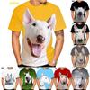 Fashion Bull-terrier 3D Print WomenMen's T-shirt Bull Terrier Dog Printed Casual Short Sleeve Animel Pattern T Shirts Tops