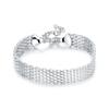 Fashion Jewelry 925 Sterling Silver Bracelet Mesh Bracelet Woman Jewelry Gift