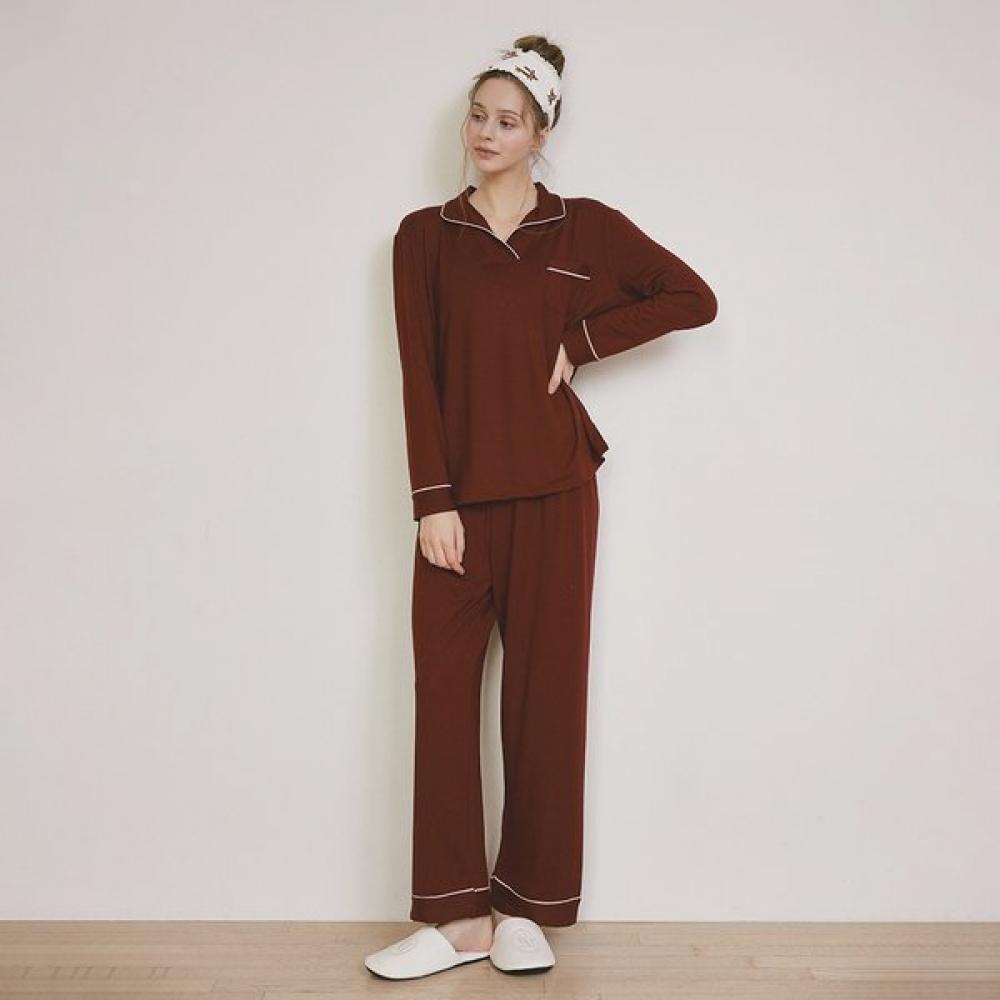 Lunaluz Women S Long Sleeve Half Collar Two Piece pajamaS